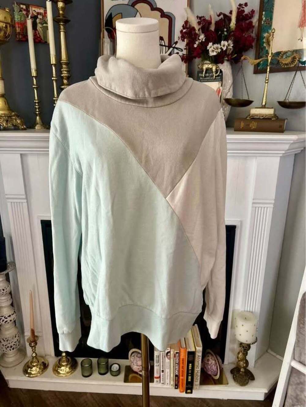 Marc New York MNY Colorblock Cowl Neck Sweatshirt Women’s Large